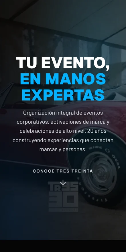 Sitio web Tres Treinta en el celular